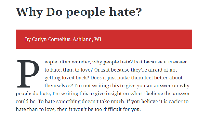 Why Do people hate?