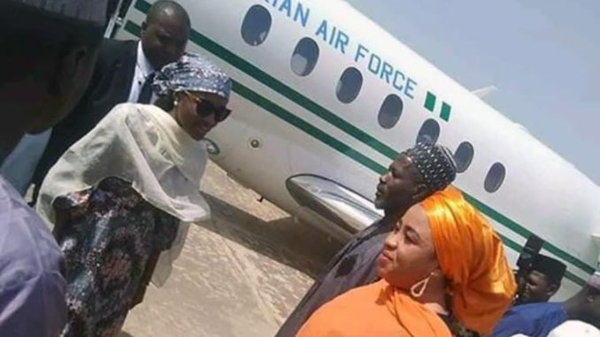 Outrage As Buhari’s Daughter Is Seen Using Presidential Jet For Personal Engagement