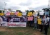 PHOTOS: Protesters demand arrest of Tinubu over 2019 election eve ‘bullion vans’