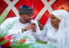 Nigerians Call For Arrest Of Buhari’s Daughter After Guests Sprayed Naira Notes At Her Wedding