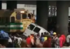 BREAKING: Driver, passengers escape death as bus rams into train in Lagos