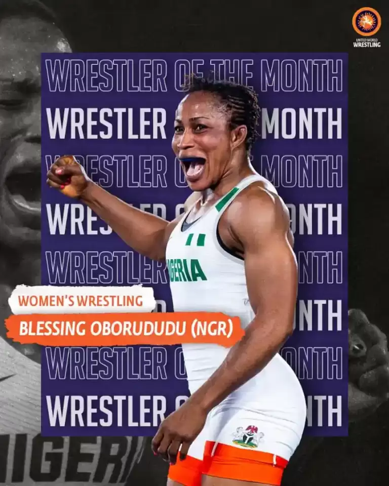 Nigeria’s wrestling champion, Blessing Oborodudu wins United World Bureau wrestler of the month award