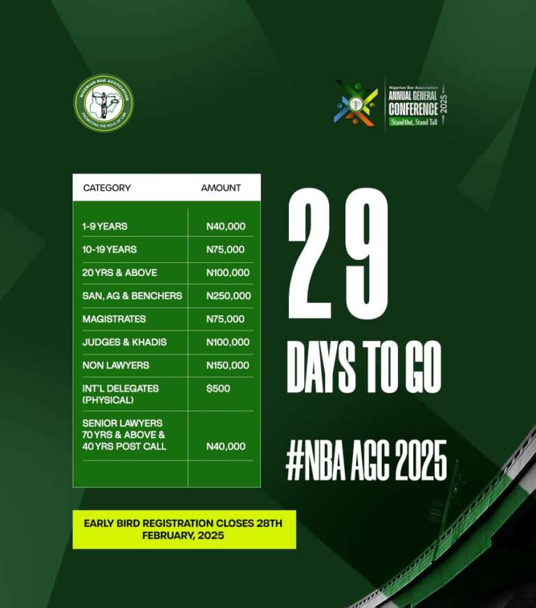 NBA AGC 2025 Early Bird registration, 29 days to go!