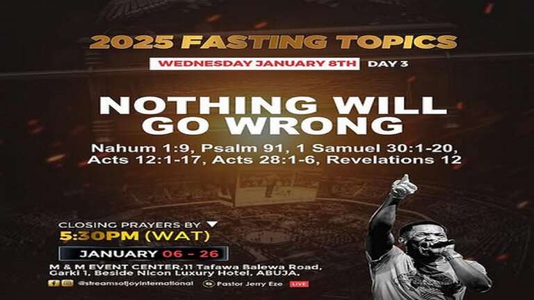 NSPPD 21 days fasting and prayer, 8th January 2025 (Day 3 prayer points)