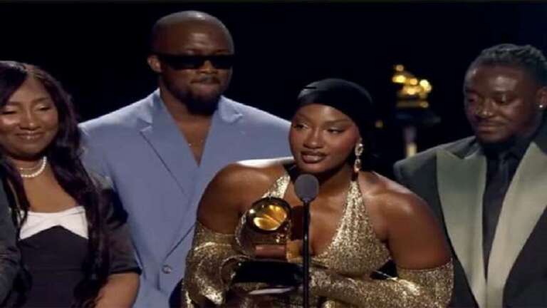 Video: Tems dedicates Grammy win to mum