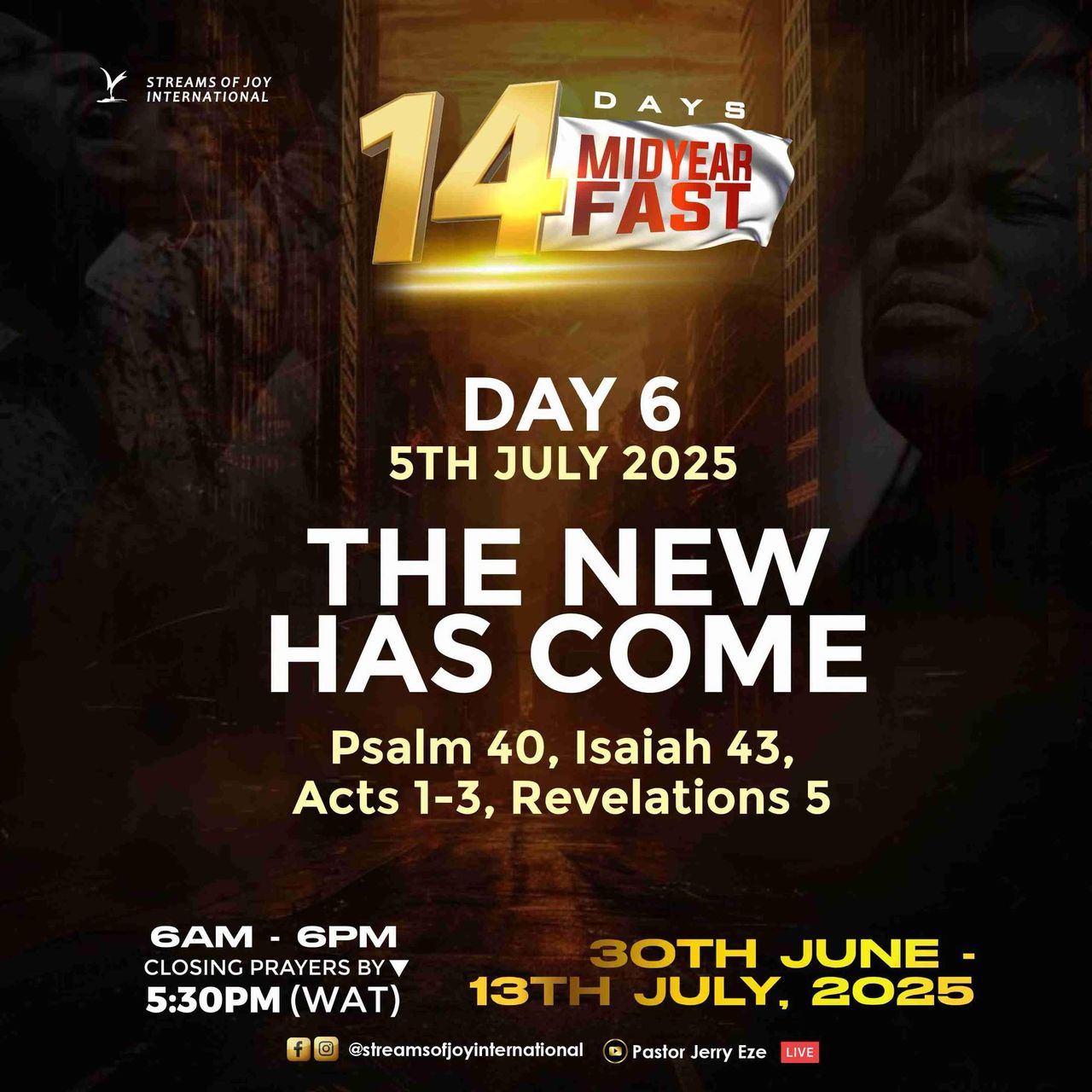 NSPPD 14-day midyear fasting and prayer 2025 (Day 6 prayer points)