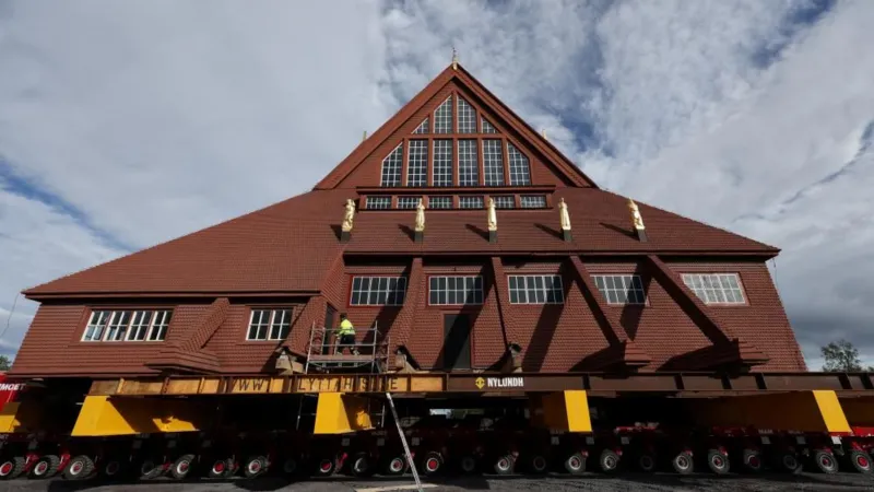 Sweden relocates entire 113-year-old church on trailers to new location