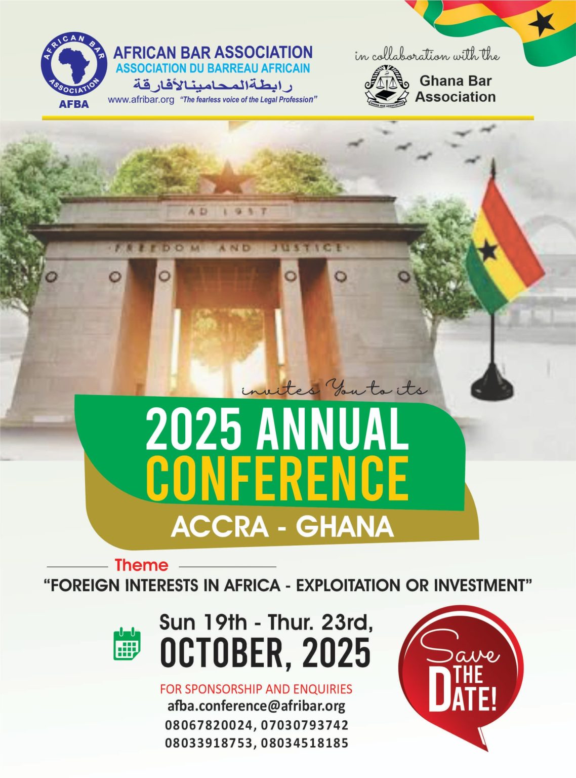 “Foreign Interests in Africa, Exploitation or Investment”: AFBA 2025 conference begins today in Ghana