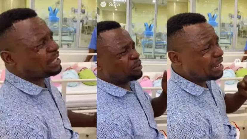 Video: Man weeps after wife gives birth to sextuplets
